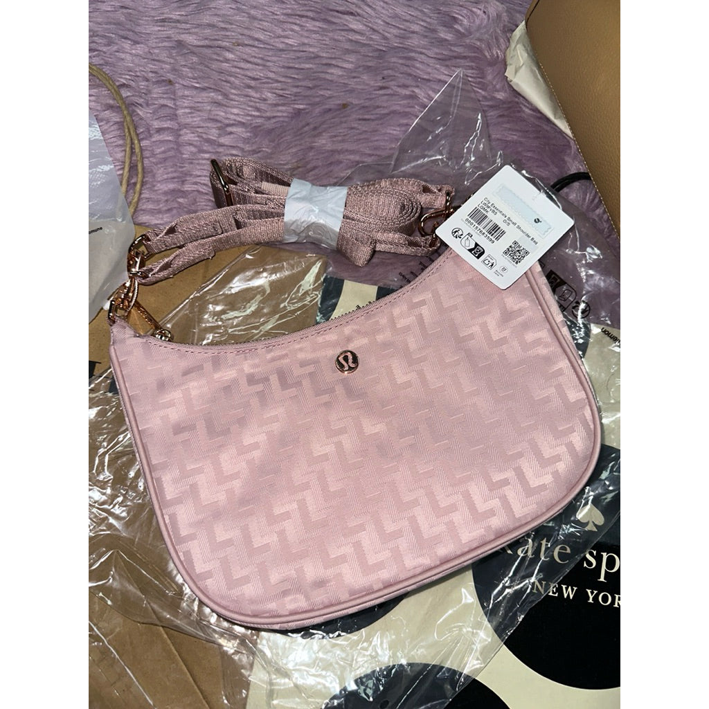 ORIG & IMPORTED Lululemon City Essentials Small Shoulder Nylon Bag 3L Monogram Black Pink Beige