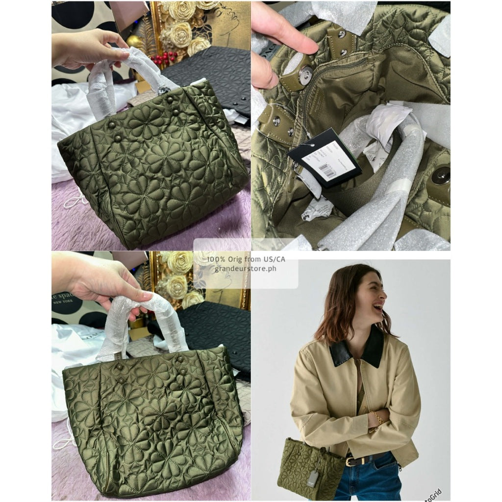 ORIG & IMPORTED KS Retail Tilly Quilted Small Tote Nylon Purple/Black/Pink/Brown/Green Bag