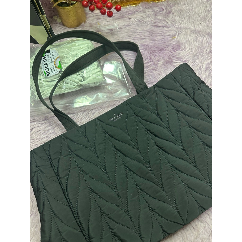ORIG Preloved KS Jae Quilted Large Nylon Black Tote