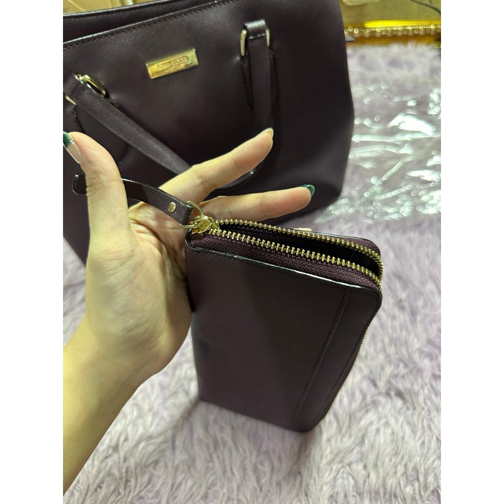 ORIG Preloved KS Laurel Way Long Maroon Wallet