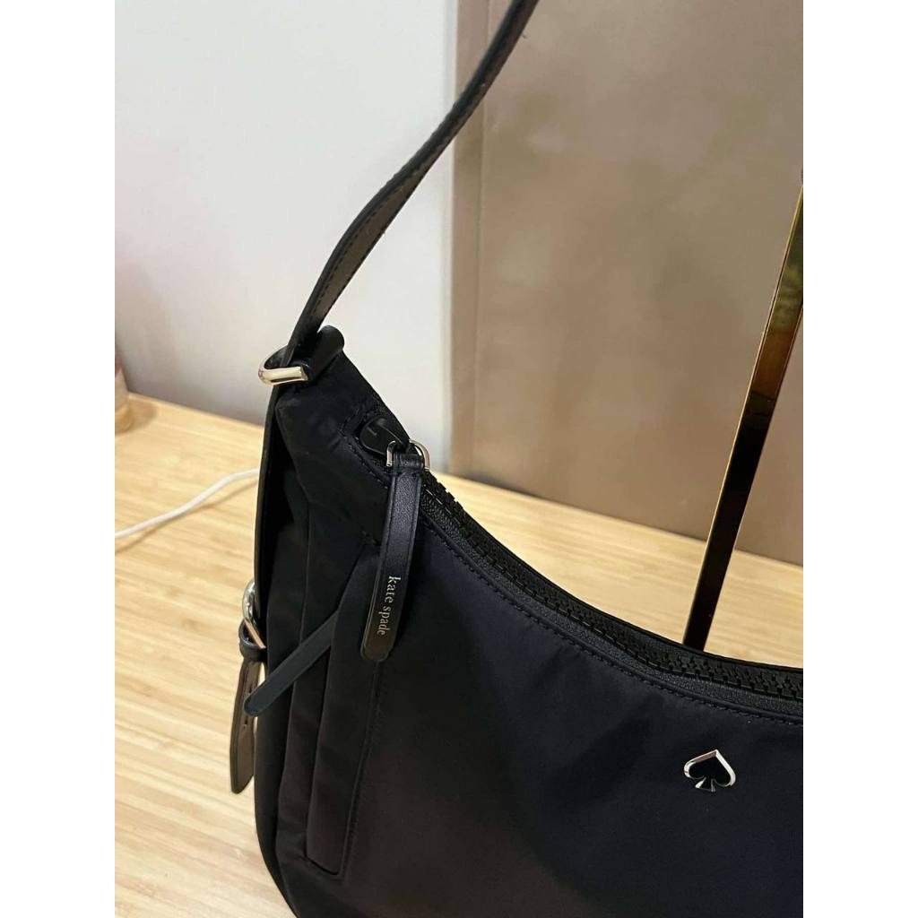 AUTHENTIC/ORIGINAL Preloved KS Jae Medium Nylon Hobo Shoulder Bag Black