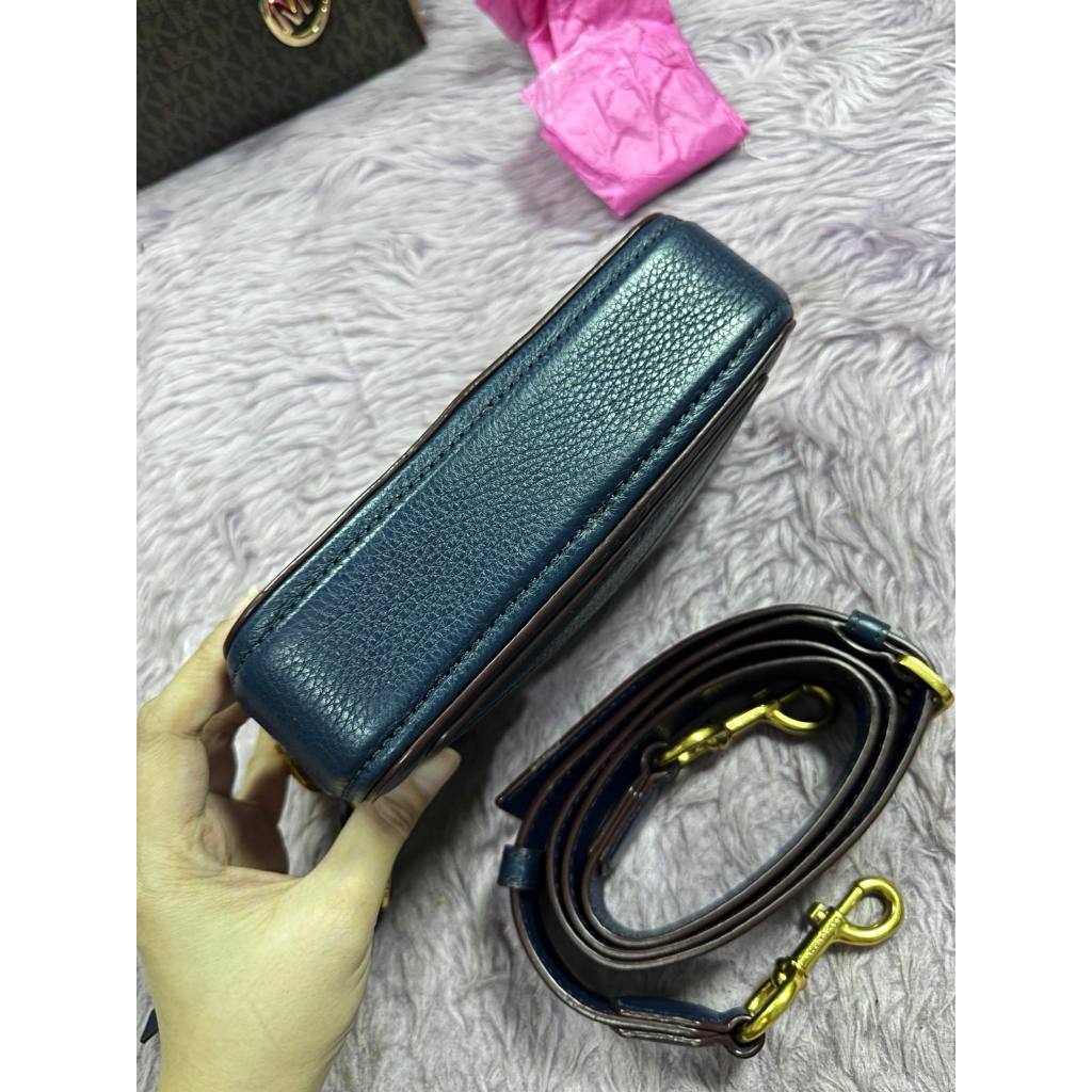 ORIG Preloved MJ RARE Snapshot Calfskin Recruit Camera Navy Blue Bag