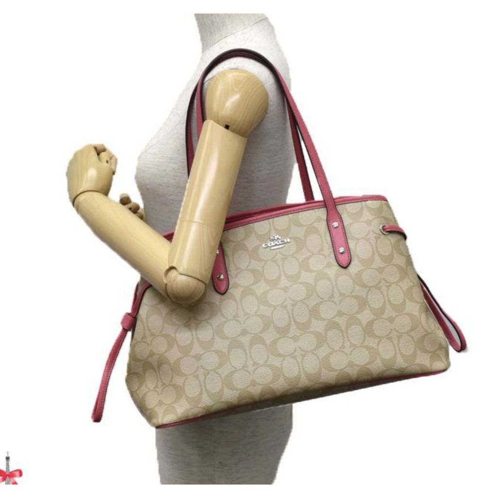 ORIG & IMPORTED CCH Drawstring Carryall Light Khaki/Pink Tote Bag