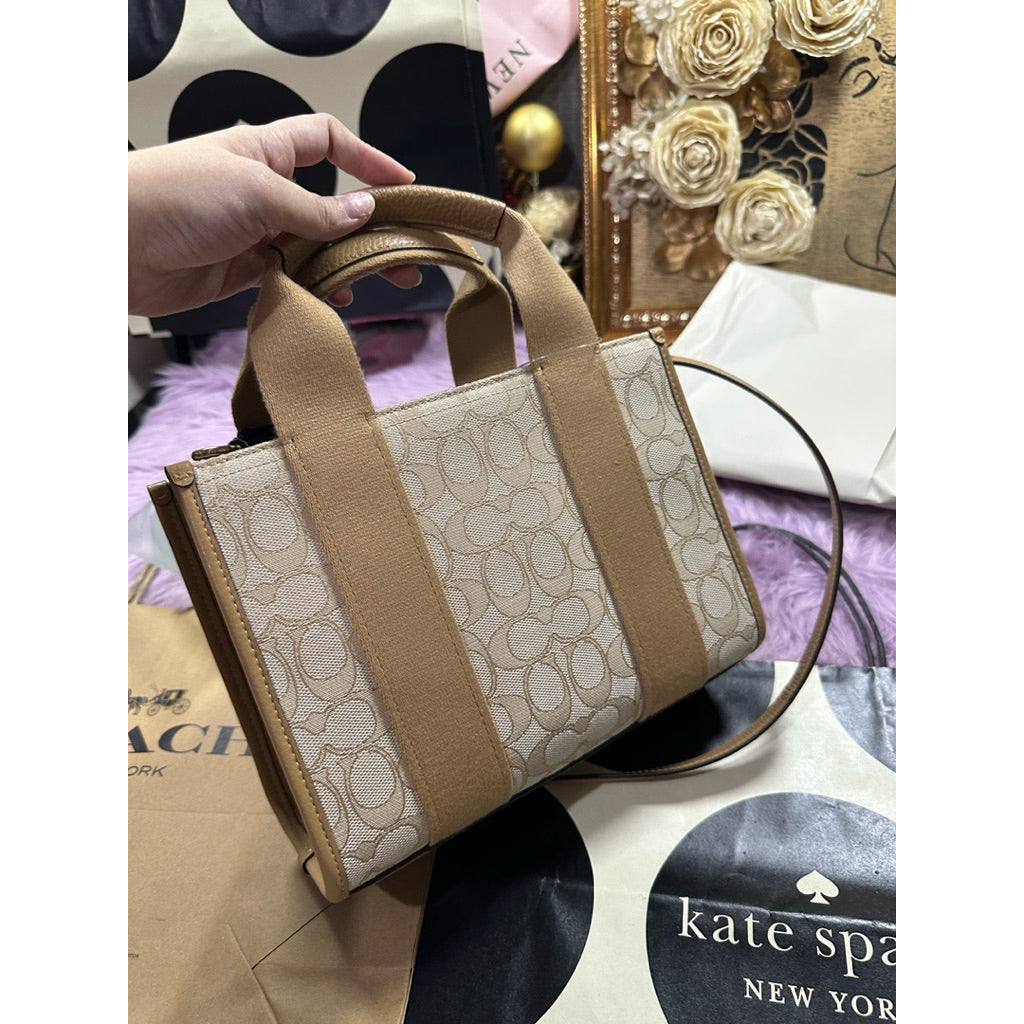 ORIG & IMPORTED CCH Smith Tote Beige Bag 24 In Signature Jacquard