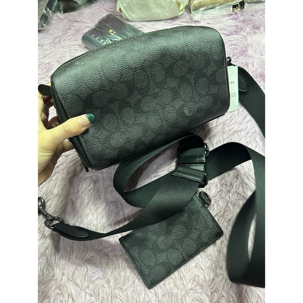 ORIG & IMPORTED CCH Axel Crossbody Men Black Bag In Signature Canvas