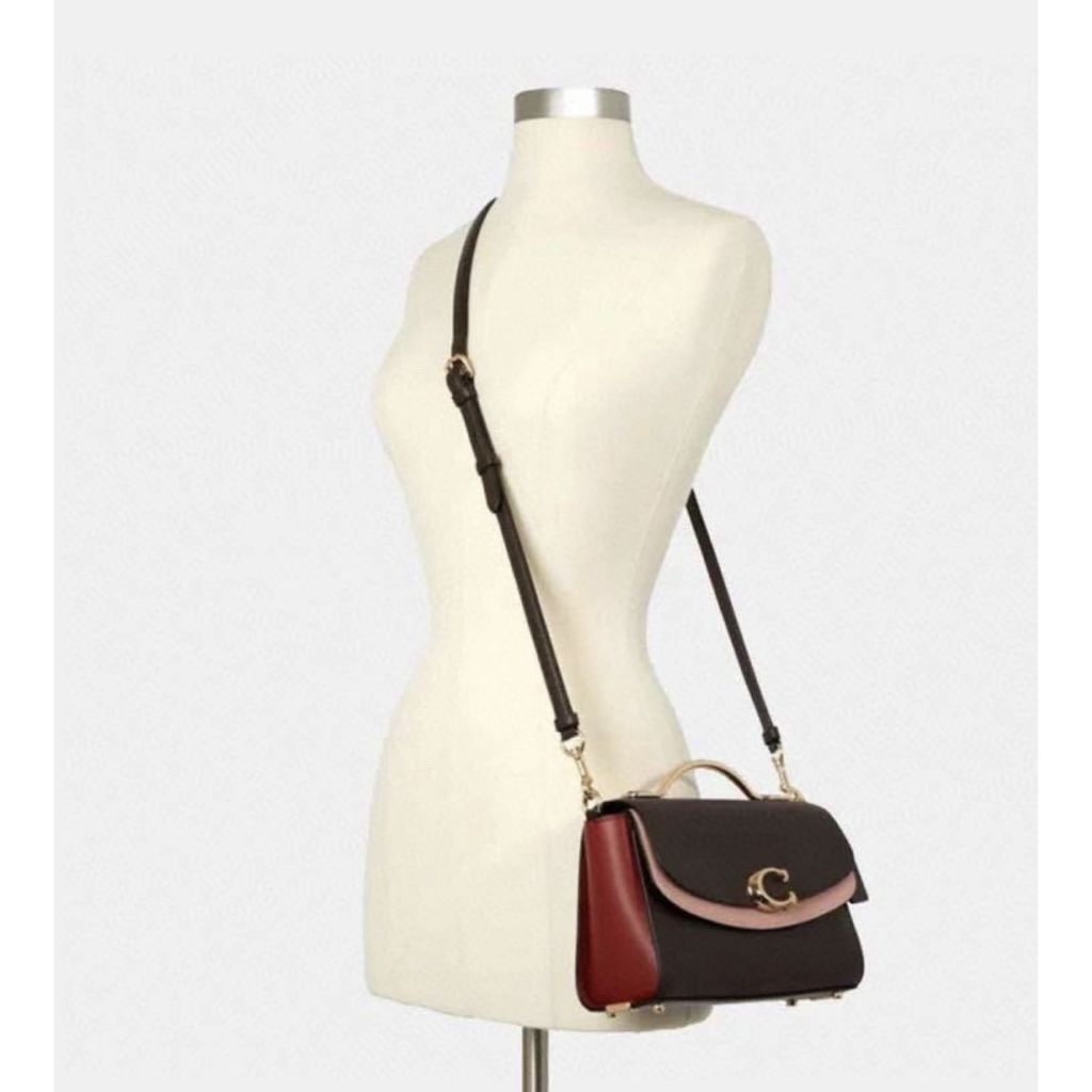 ORIG & IMPORTED CCH Retail RARE Celia Double Flap Crossbody bag Maroon / White