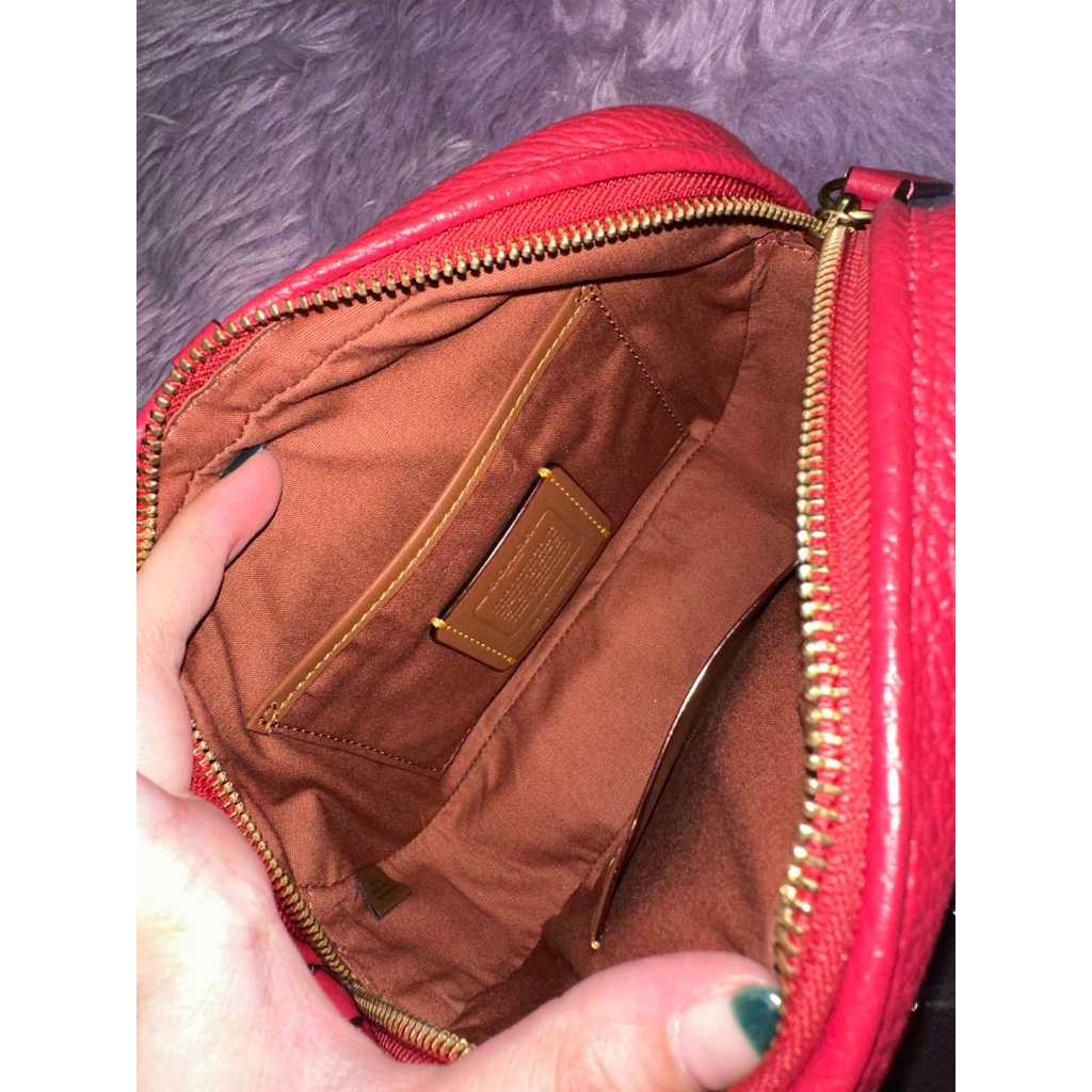 ORIG Preloved CCH Camera Small Khaki/Red Bag Thick Strap