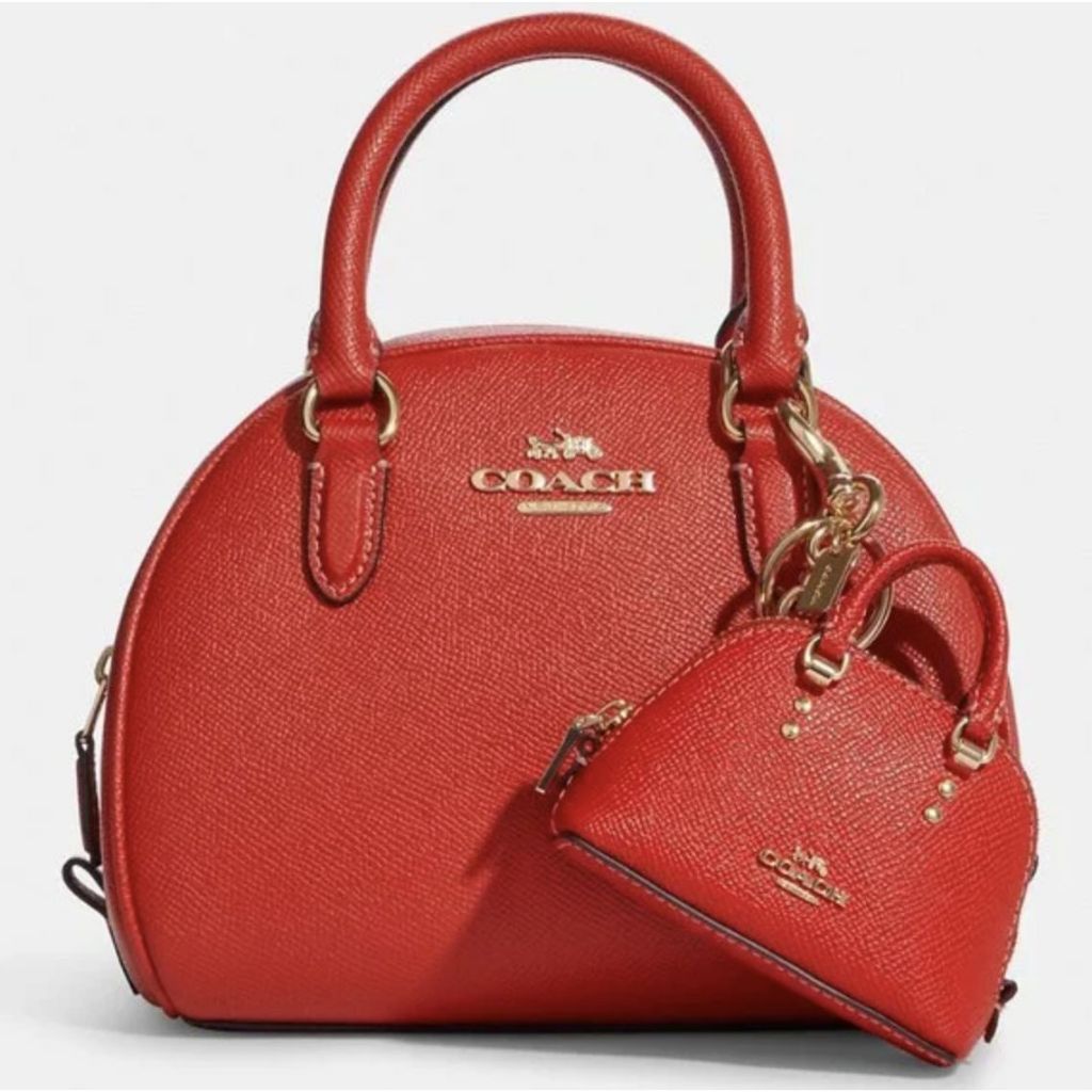 ORIG & IMPORTED CCH Mini Katy Satchel Bag Charm Split Key Ring Red