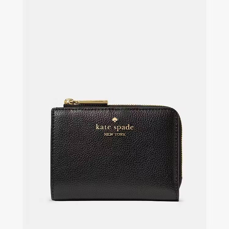 ORIG & IMPORTED KS Small L-Zip Compact Wallet Black/Brown/Spade Beige