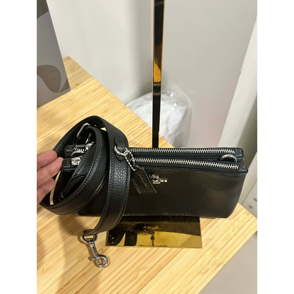 ORIG Preloved CCH Double Zip Crossbody Small Black Bag