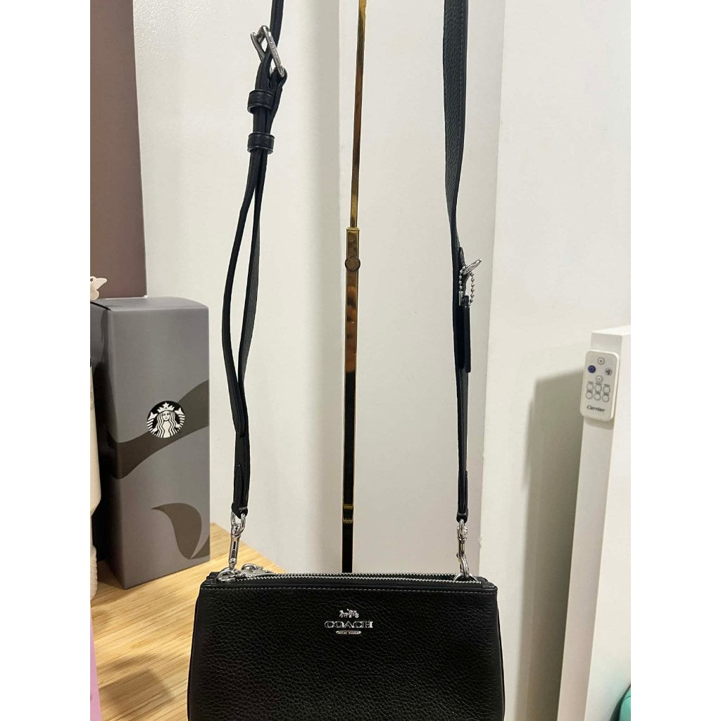 ORIG Preloved CCH Double Zip Crossbody Small Black Bag