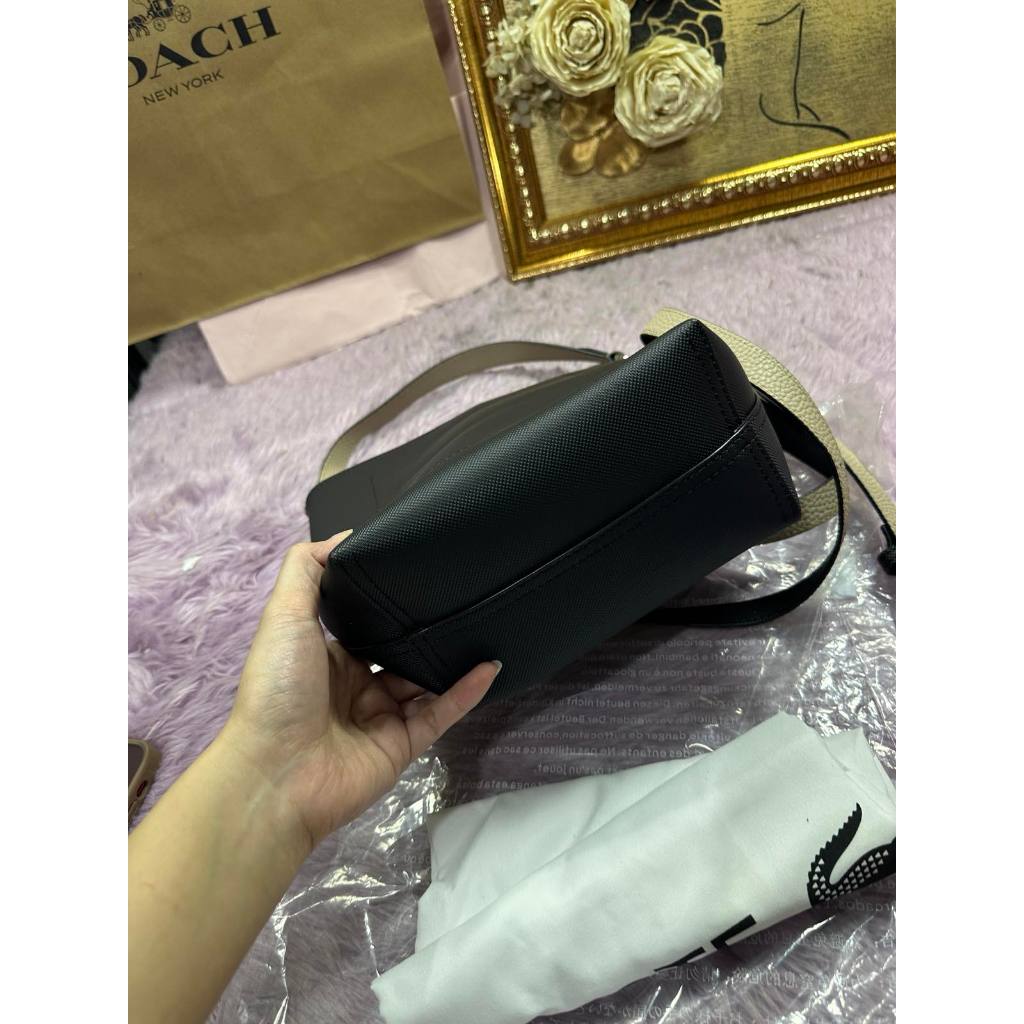 ORIG & IMPORTED LCT Lacoste Anna Bucket Black Medium Bag