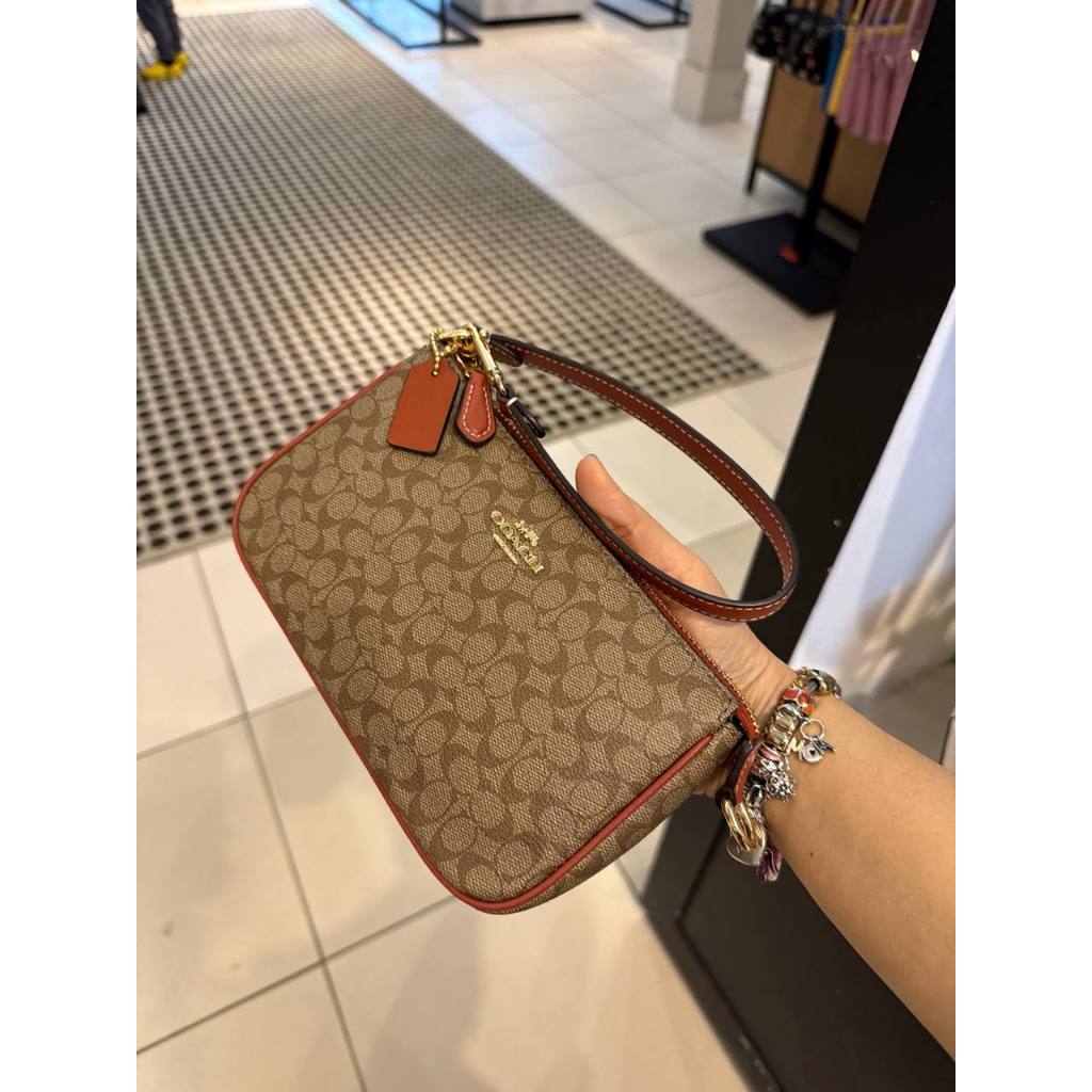 ORIG & IMPORTED CCH Nolita 19 In Colorblock Signature Canvas Kilikili Bag in Khaki Brown