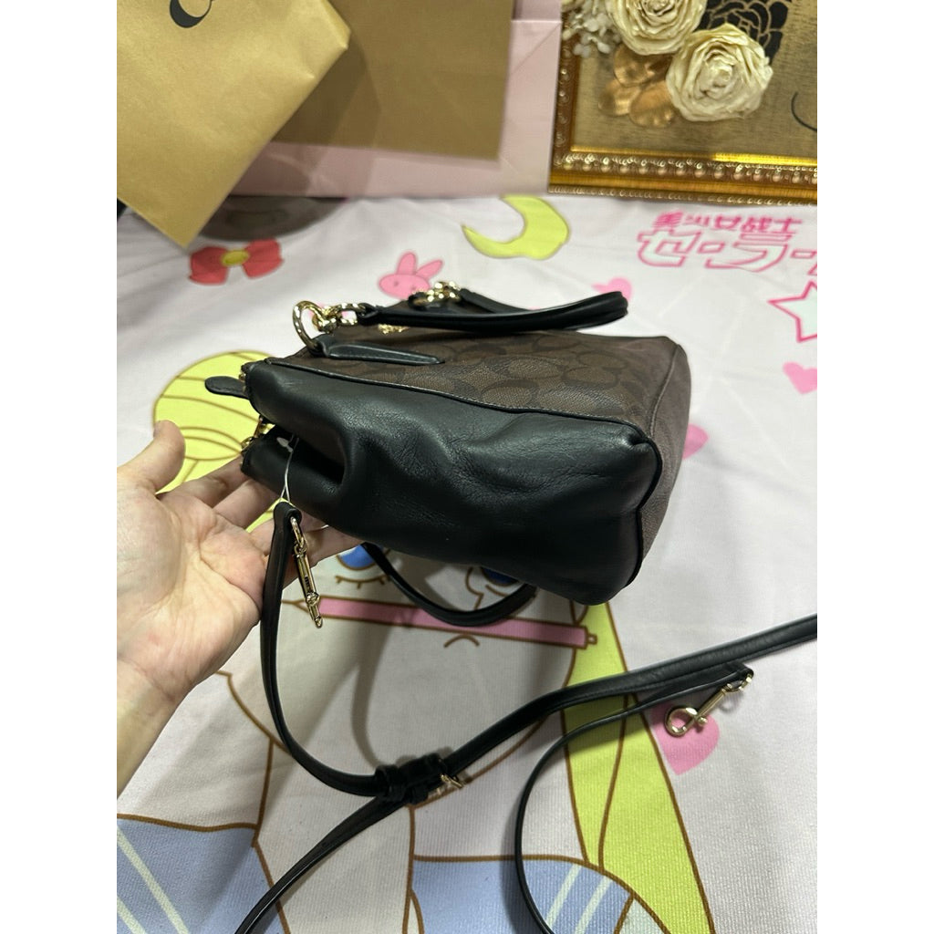 ORIG Preloved CCH Mini Christie Signature Carryall Small Brown Bag