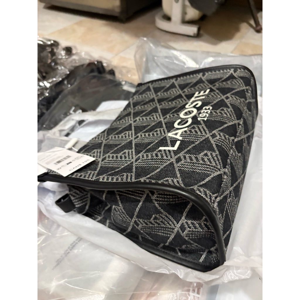 ORIG & IMPORTED Lacoste Small Heritage Jacquard Tote Black Bag