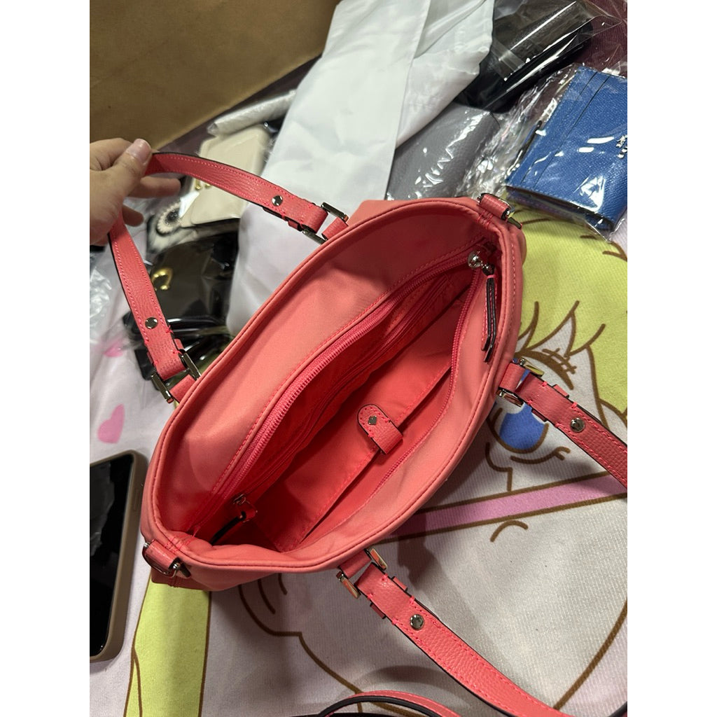 ORIG Preloved KS Retail Taylor Small Nylon Tote Crossbody Bag Coral Pink Peach
