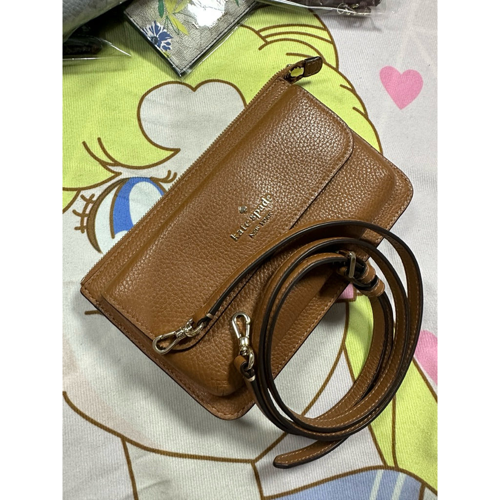 ORIG Preloved KS Leila Small Slim Crossbody Phone Brown Bag