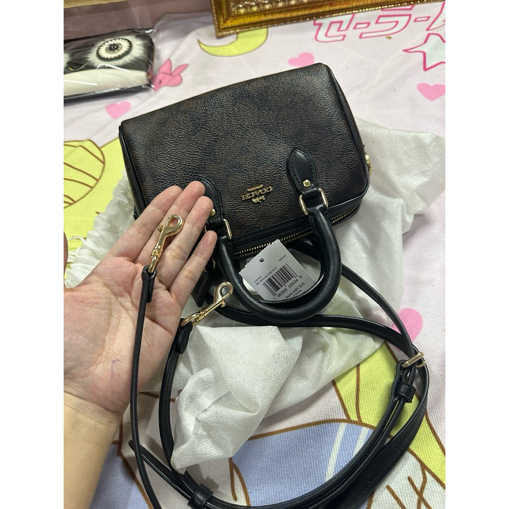 ORIG Preloved CCH Mini Rowan Crossbody Bag in Signature Canvas Brown