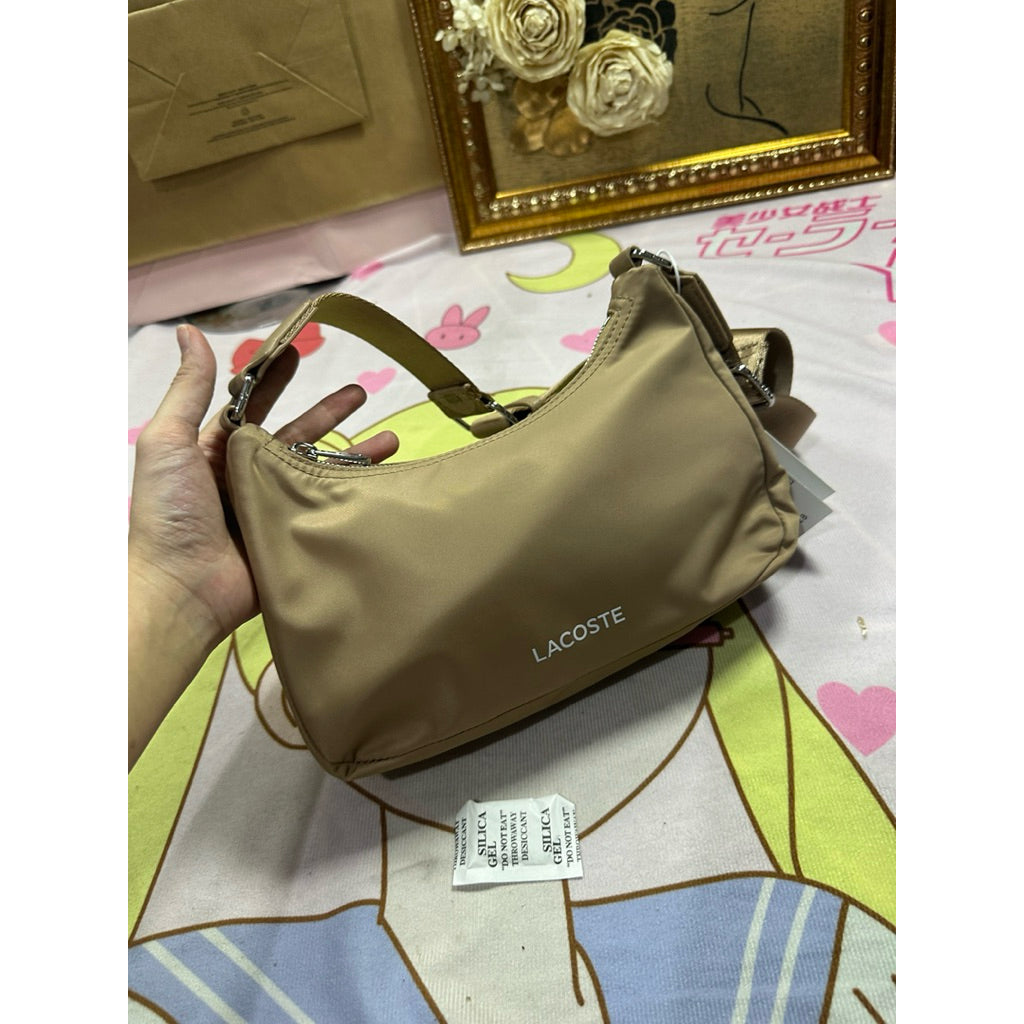 ORIG & IMPORTED LCT Nylon Crossbody Hobo Bag Beige