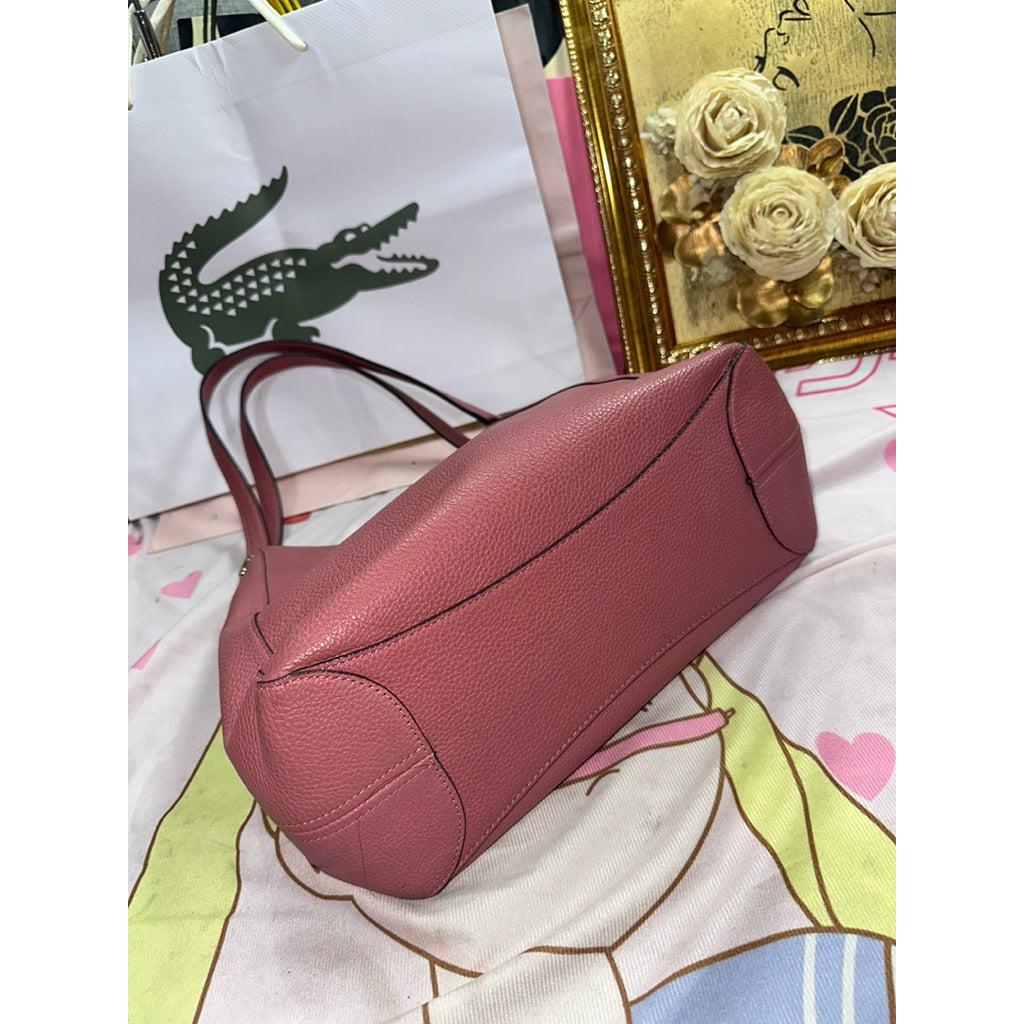 ORIG Preloved KS Leila Medium Triple Compartment Shoulder Bag Tote in Pink Pomegranate