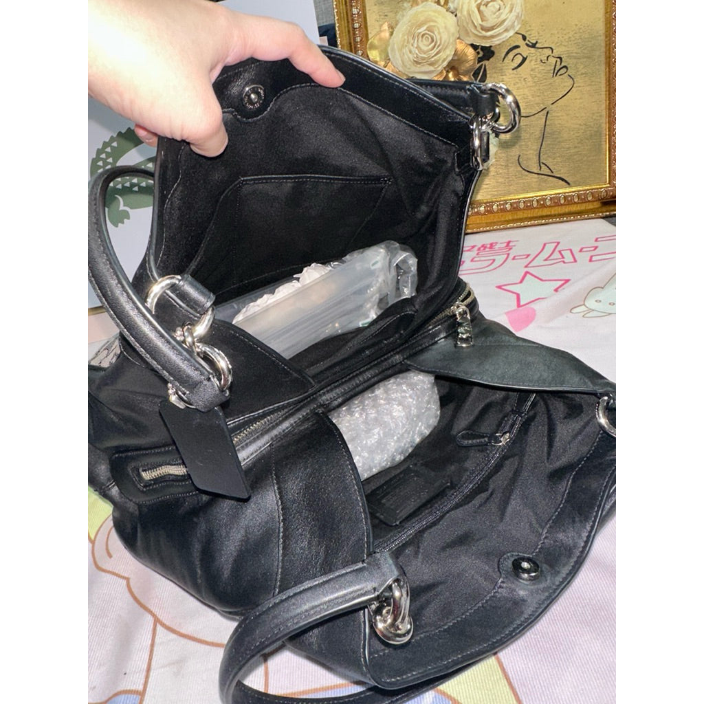 ORIG Preloved CCH Lexy Shoulder Outline Signature Black Hobo Bag