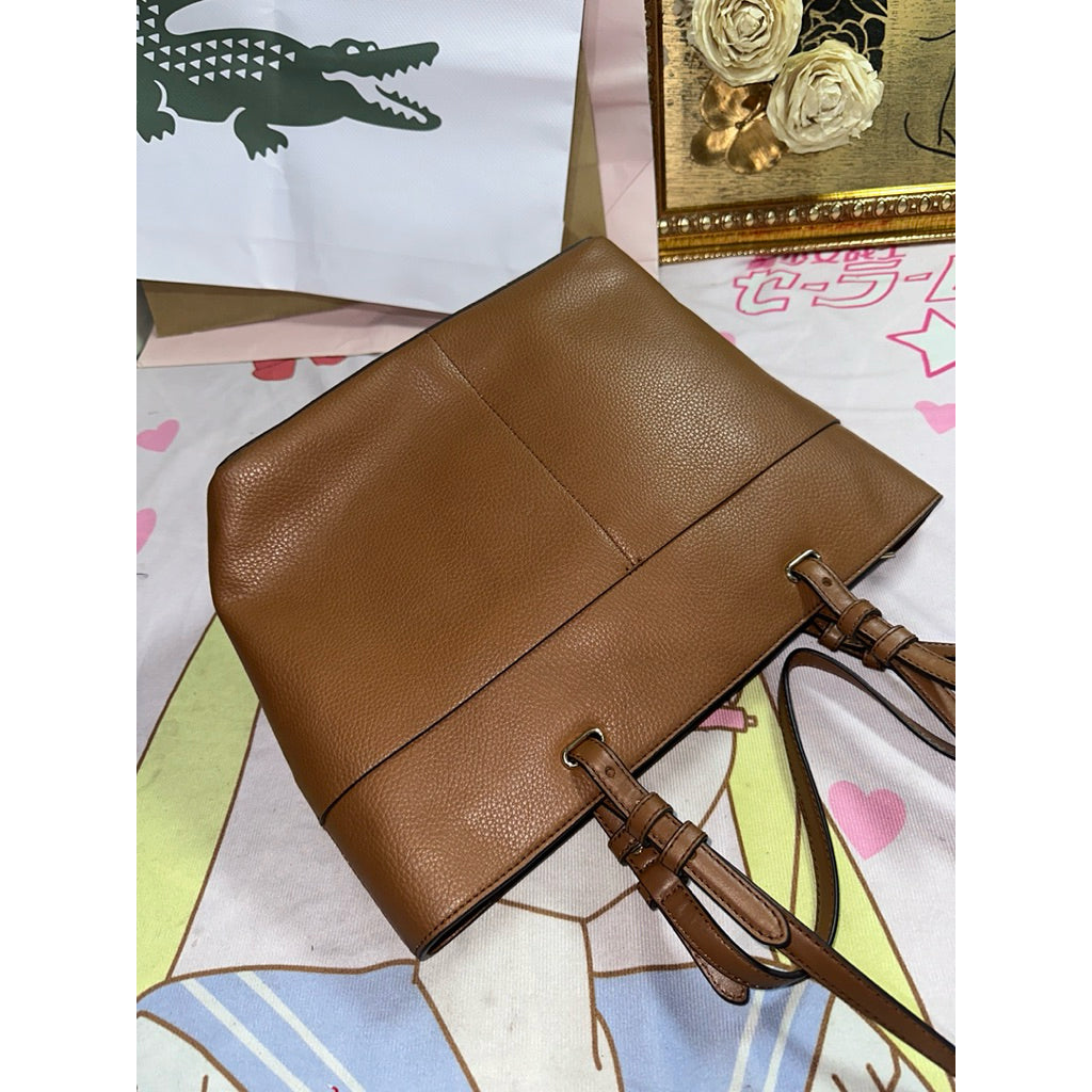 ORIG Preloved WITH FLAW MK Bedford Medium Top Zip Pocket Tote Brown Bag
