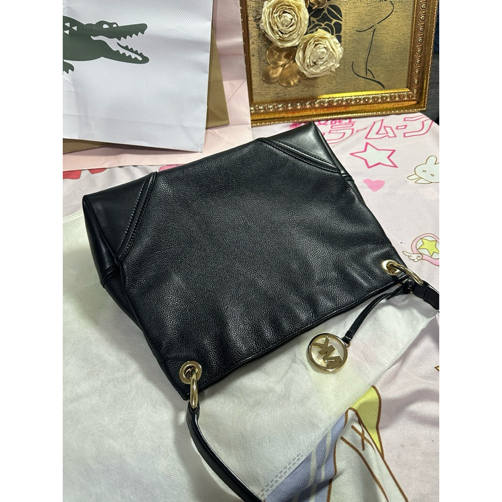 ORIG Preloved MK Nicole Medium Shoulder Hobo Bag Black