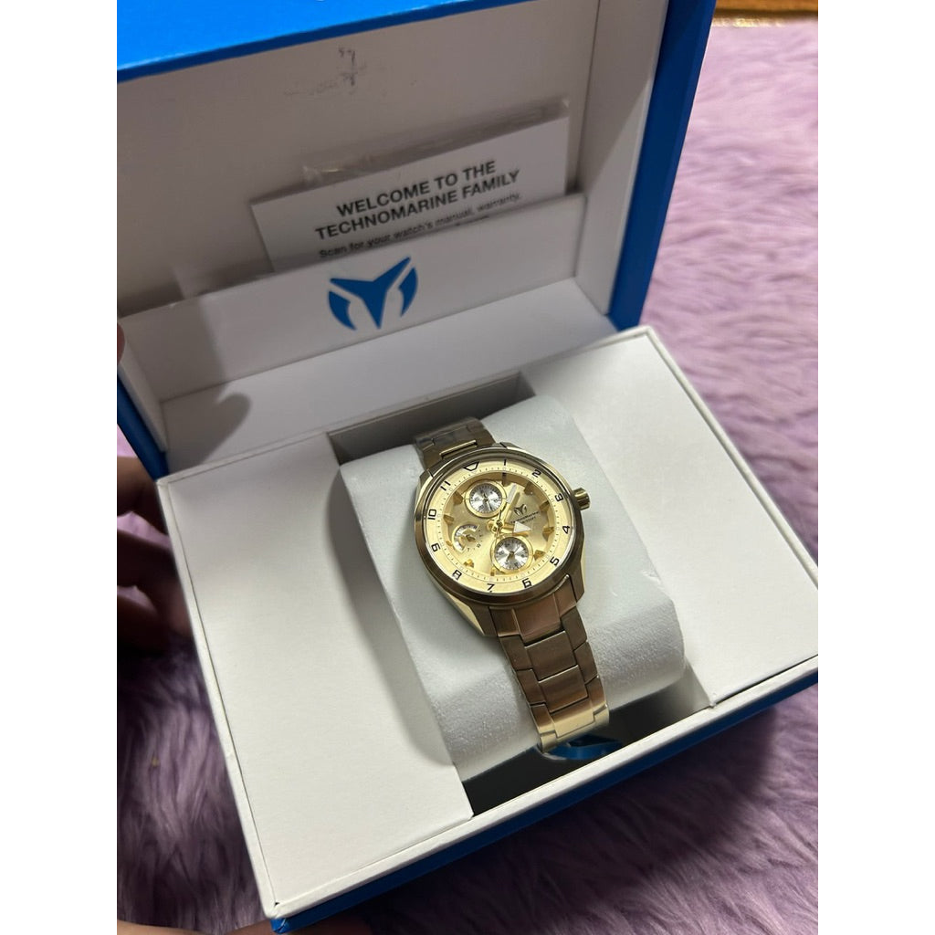 ORIG & IMPORTED Technomarine OCEAN 36mm TM-318111 Gold Lady's Watch