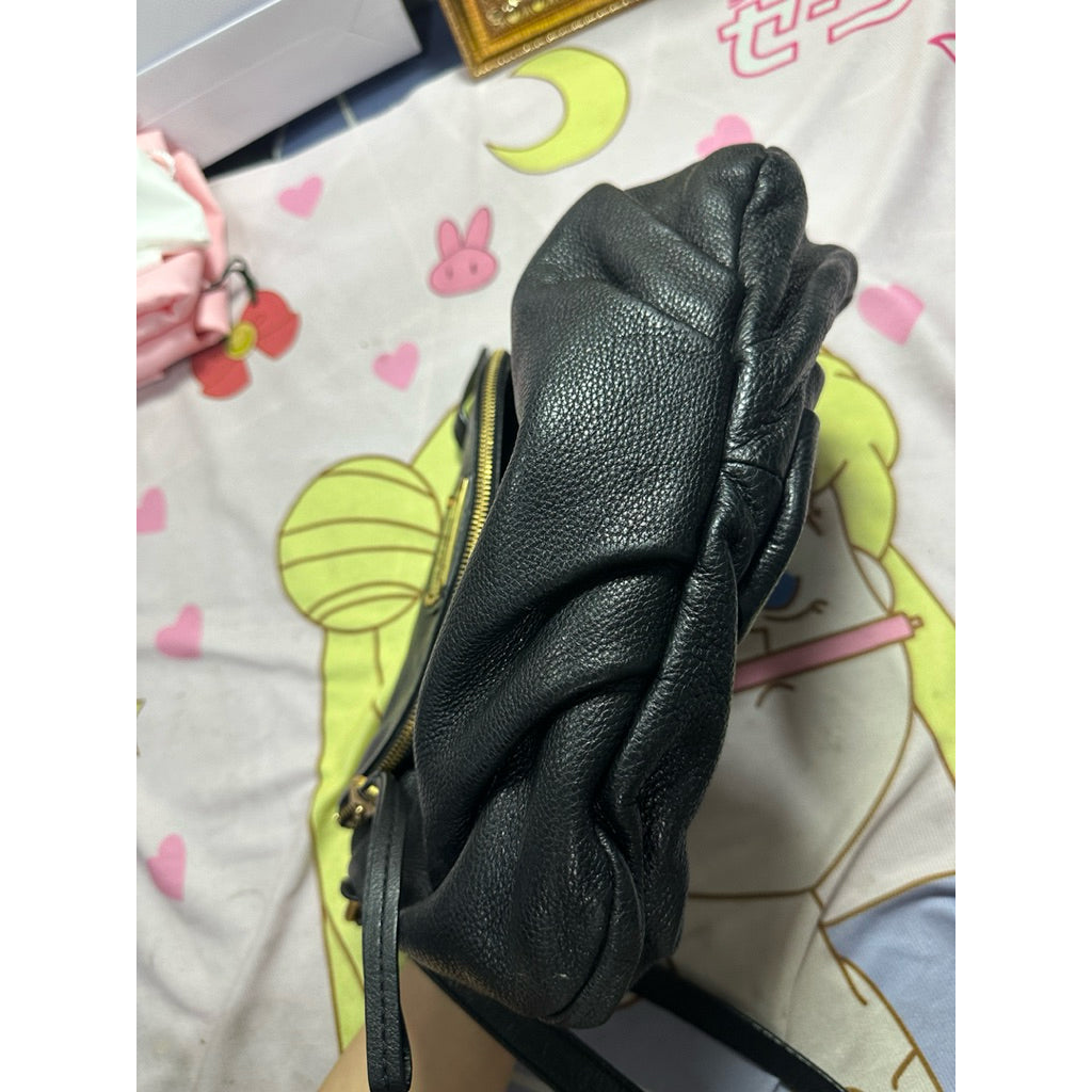 ORIG Preloved MJ Black Leather Classic Q Natasha Crossbody Bag
