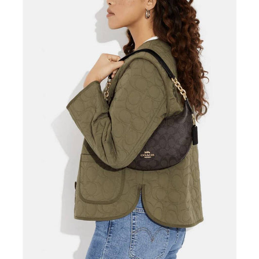ORIG & IMPORTED CCH Payton Hobo Bag In Signature Canvas Brown Black