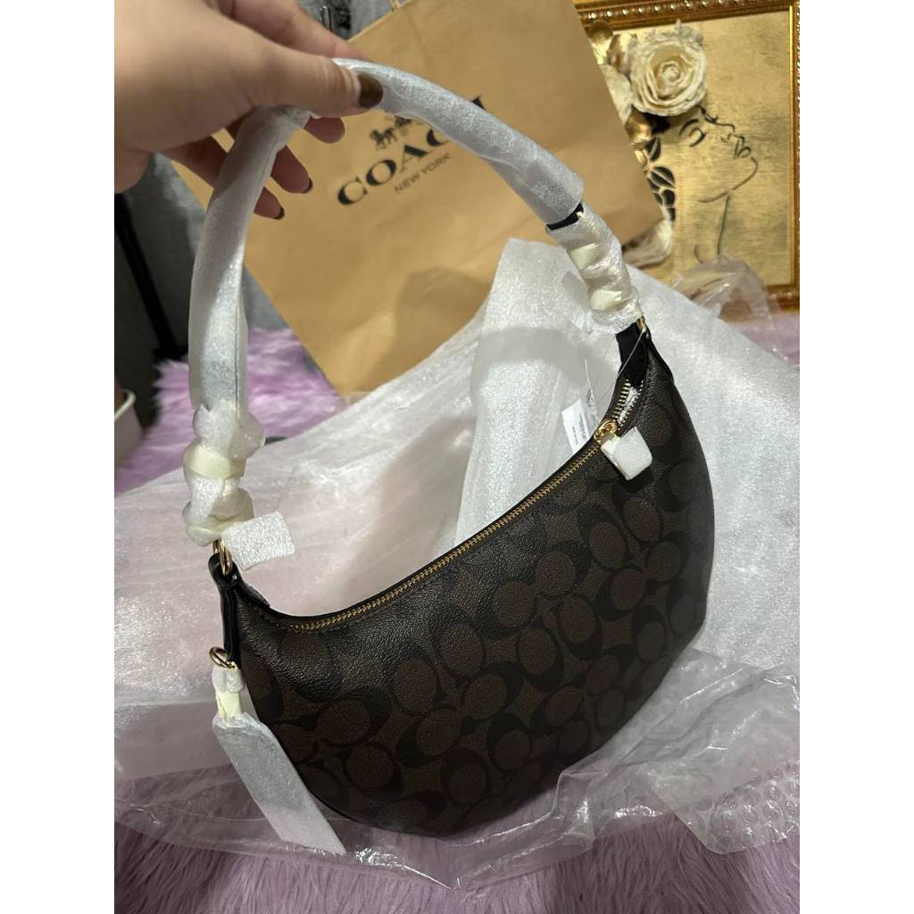 ORIG & IMPORTED CCH Payton Hobo Bag In Signature Canvas Brown Black