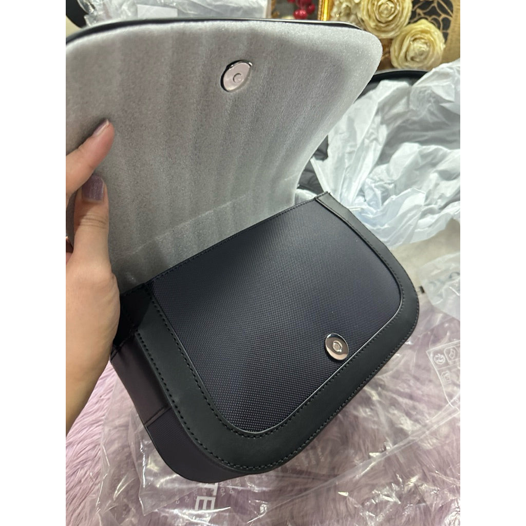 ORIG & IMPORTED LCT Nilly Petit Piqué Flap Close Small Black/Blue Bag