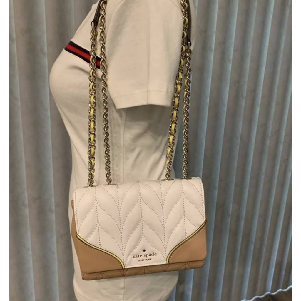 ORIG Preloved KS Emelyn Mini Briar Lane Quilted Chain Crossbody Brown Bag