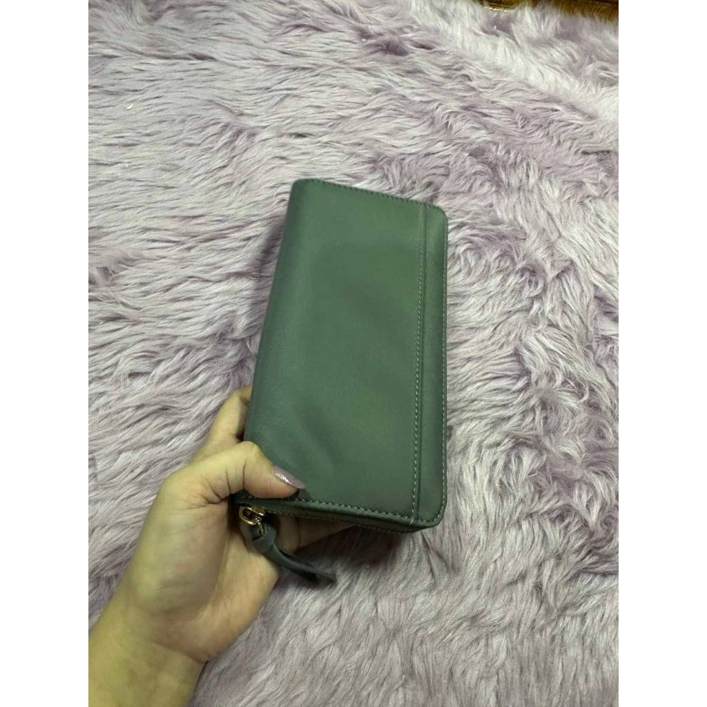 ORIG Preloved KS Wilson Road Neda Nylon Long Gray Wallet