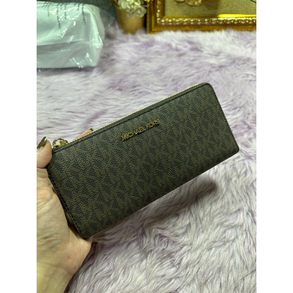 ORIG & IMPORTED MK Long Quarter-Zip Wallet Brown/Vanilla White/Pink