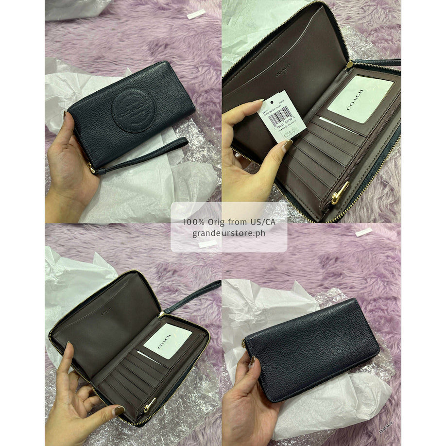 ORIG & IMPORTED CCH Dempsey Large Phone Long Wallet In Signature Brown/Khaki/Black Jacquard