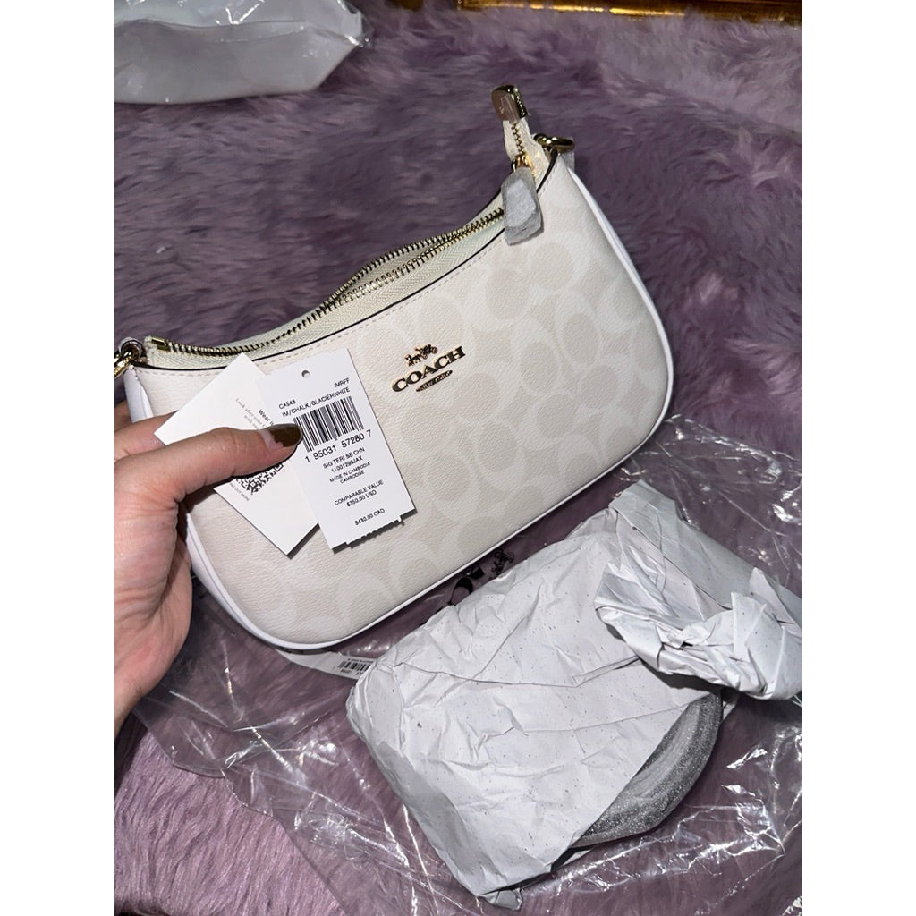 ORIG & IMPORTED CCH Teri Shoulder Bag In Signature Canvas Glacier White