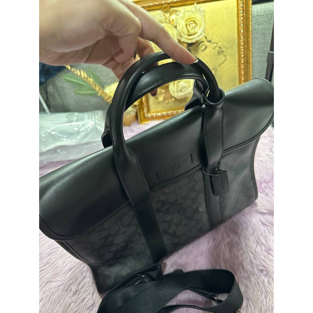 ORIG Preloved Retail CCH Gotham Portfolio Bag In Signature Canvas Men Laptop Black Bag