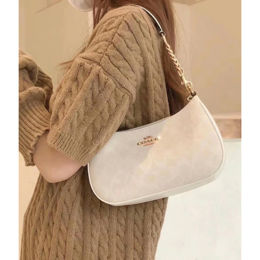 ORIG & IMPORTED CCH Teri Shoulder Bag In Signature Canvas Glacier White