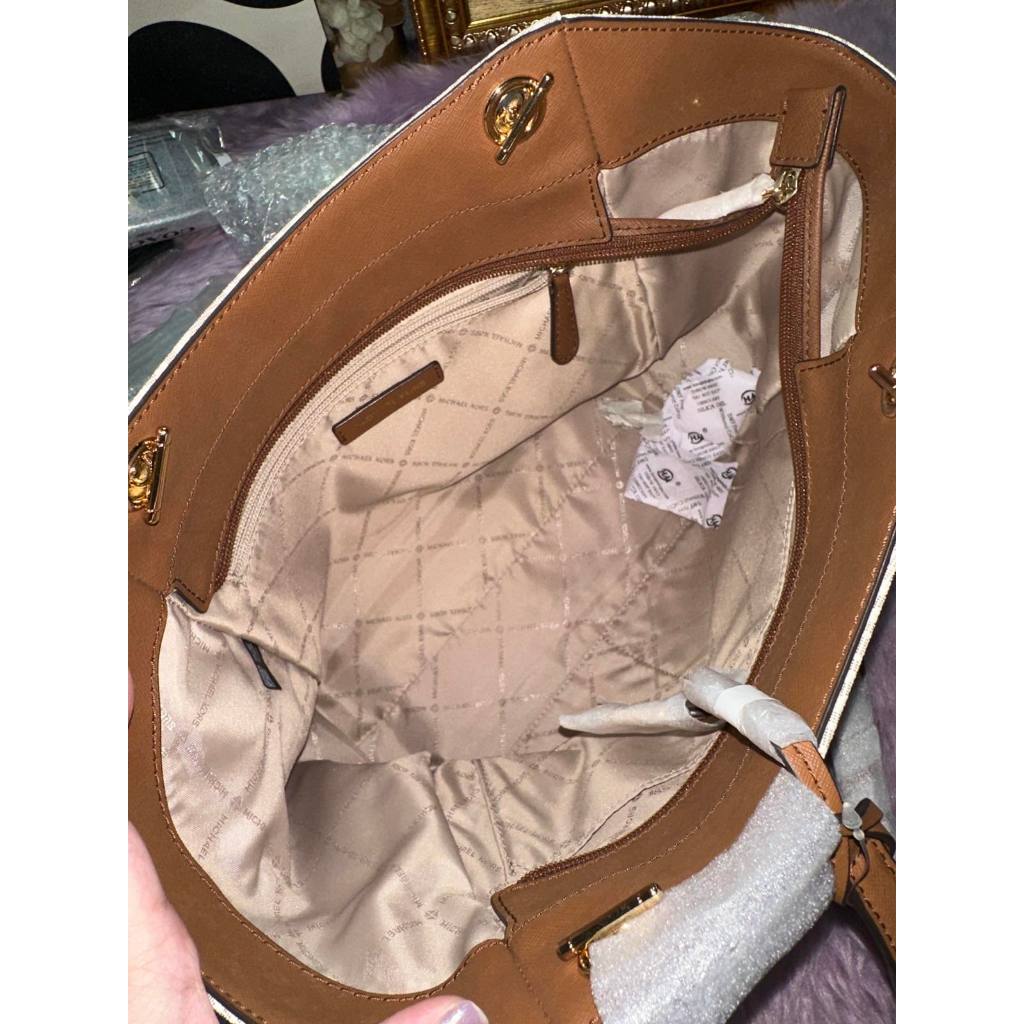ORIG & IMPORTED MK Jet Set Large White Signature Logo Tote Bag