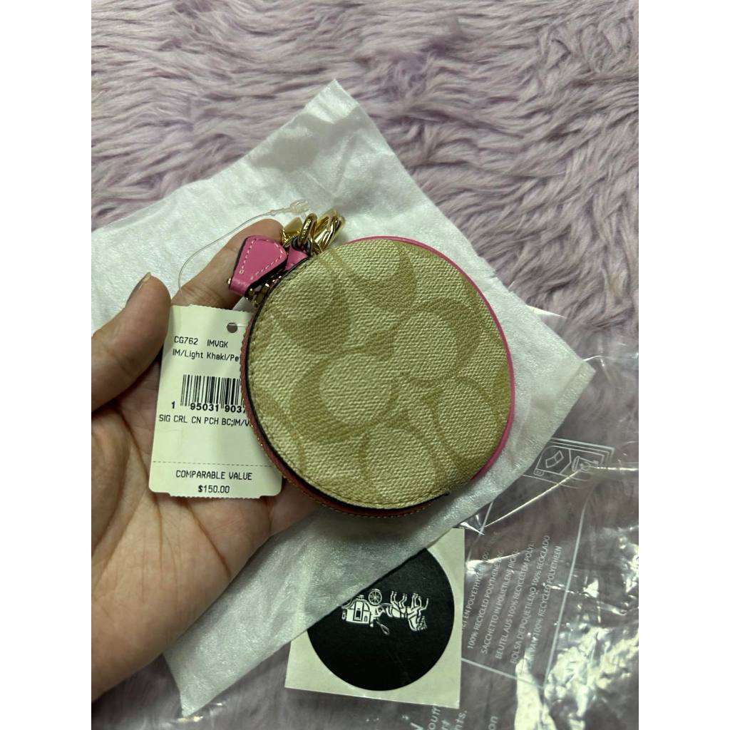 ORIG & IMPORTED CCH Circular Coin Pouch Small Wallet Bag Charm Pink