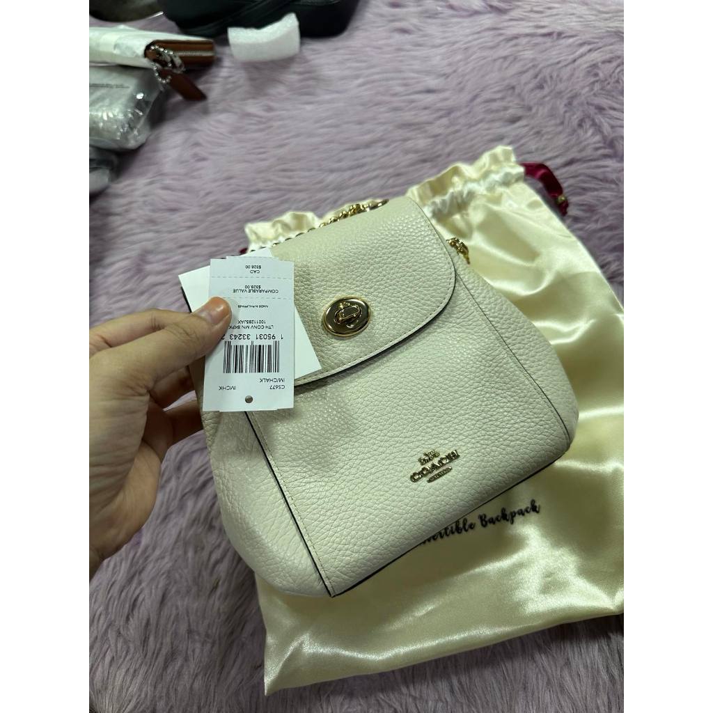 ORIG Preloved RARE CCH Convertible Backpack Small White Bag