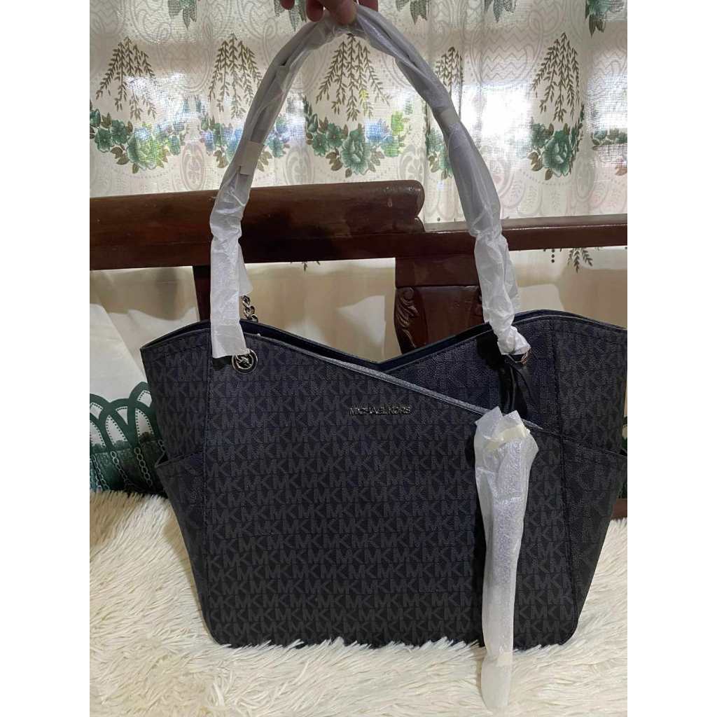 ORIG & IMPORTED MK Large Chain Shoulder Tote Black Bag