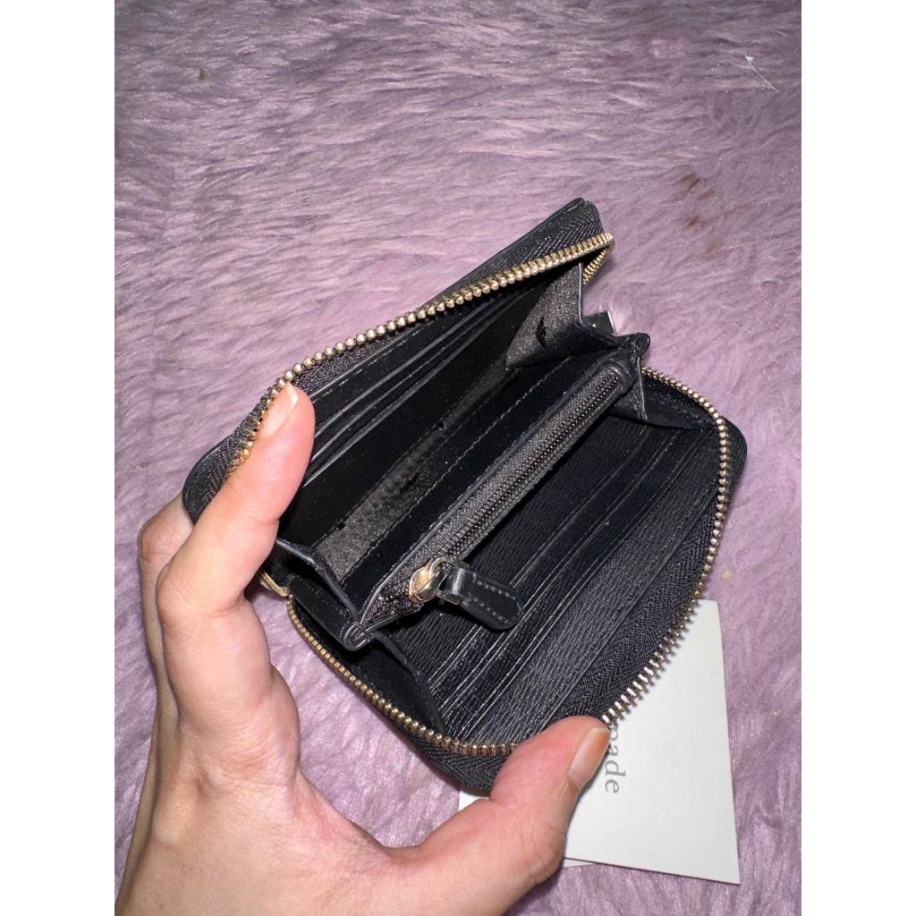 ORIG Preloved KS Darcy Small Zip Card Case Small Coin Card Wallet Black/White