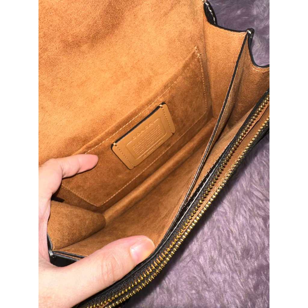 ORIG Preloved CCH Klare Crossbody Bag In Micro Signature Canvas Shoulder Chain Black Bag