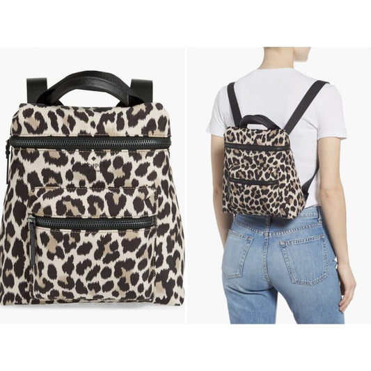 ORIG & IMPORTED KS Mini that's the spirit nylon convertible leopard backpack