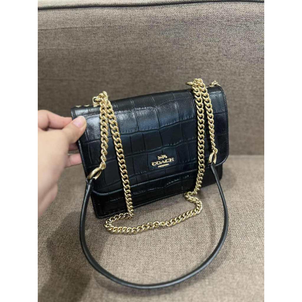 ORIG Preloved CCH Klare Crossbody Small Croc Black Bag