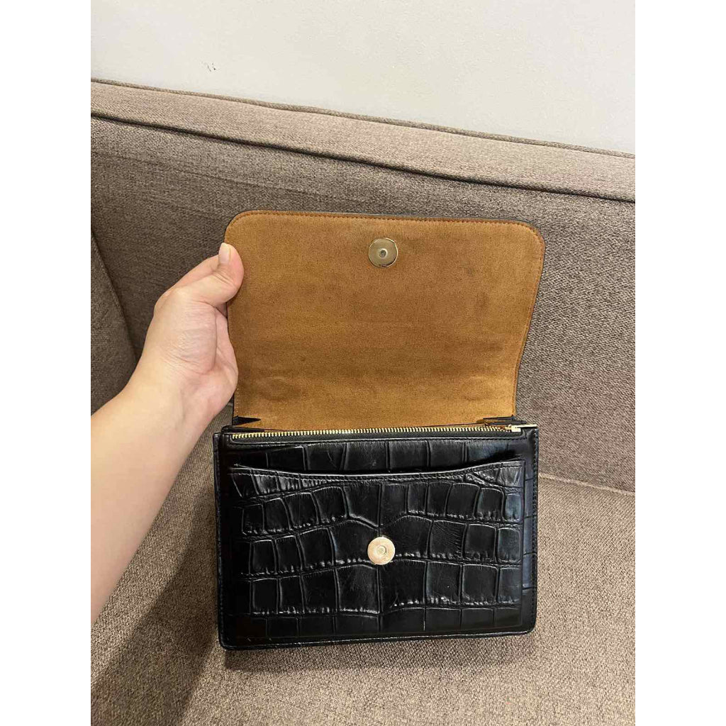 ORIG Preloved CCH Klare Crossbody Small Croc Black Bag
