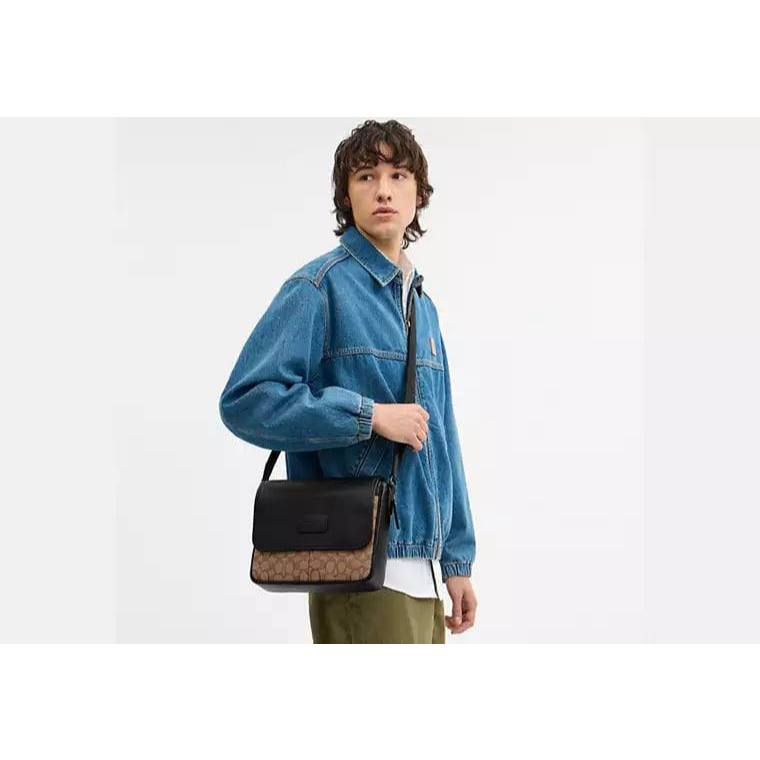 ORIG & IMPORTED CCH Sprint Map Men Flap Bag 25 In Signature Jacquard