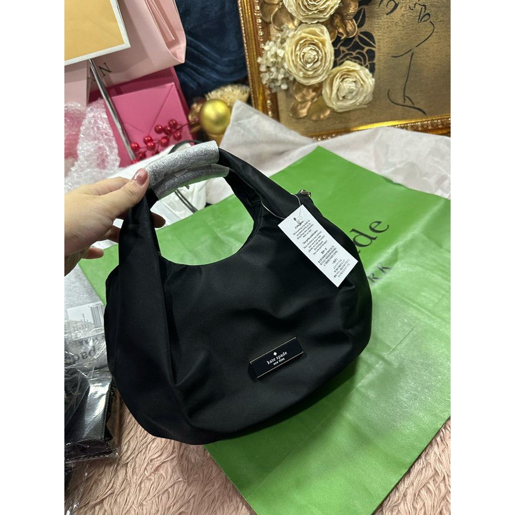 ORIG & IMPORTED KS Carter Nylon Small Pleated Crossbody Green/Black/Taupe/Purple/Pink Bag
